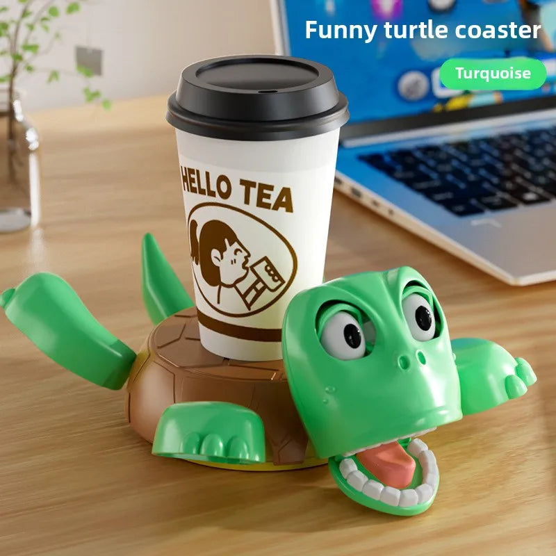 Quirky Panicked Turtle Ornament Turtle Cup Pad Tea Coffee Mug Drinks Holder Tableware Decorative Figurines Stress Relieve Tool