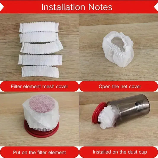 100/50/20pcs Disposable Vacuum Cleaner Filter Protective Cover - Washable Non-woven Fabric for Handheld Vacuum Cleaner