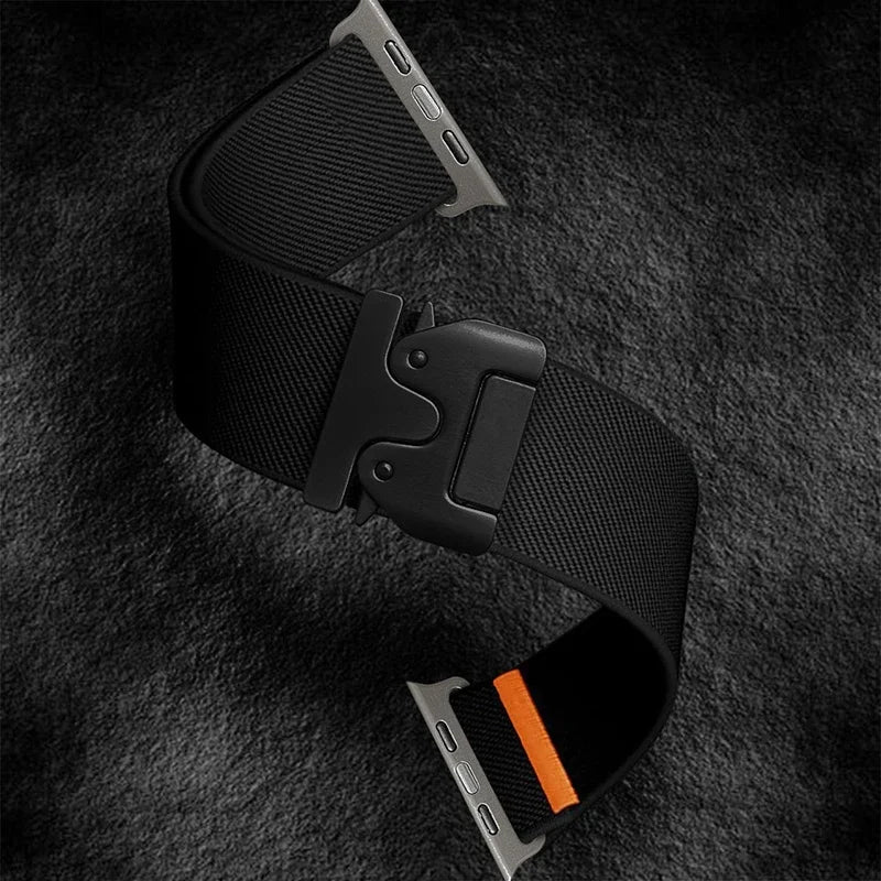 Nylon Strap for Apple Watch Ultra 2 Band 49mm 10 9 8 7 45mm 41mm 44mm 46mm 42mm Braided Elastic Bracelet for IWatch Series 6 SE