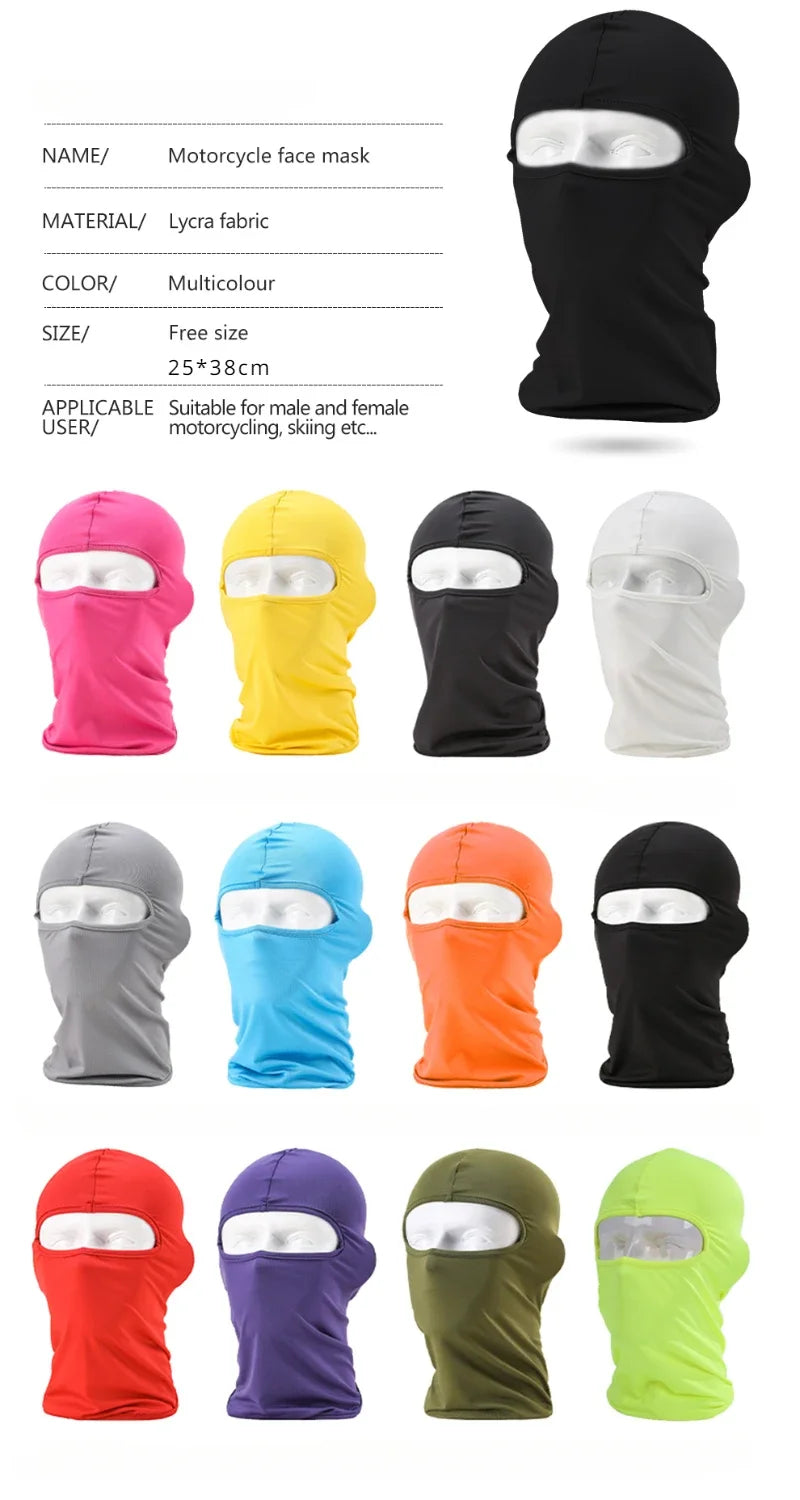 Balaclava Motorcycle Face Mask Moto Helmet Bandana Hood Ski Neck Full Face Mask Windproof Dustproof Face Shield Men's Biker Mask