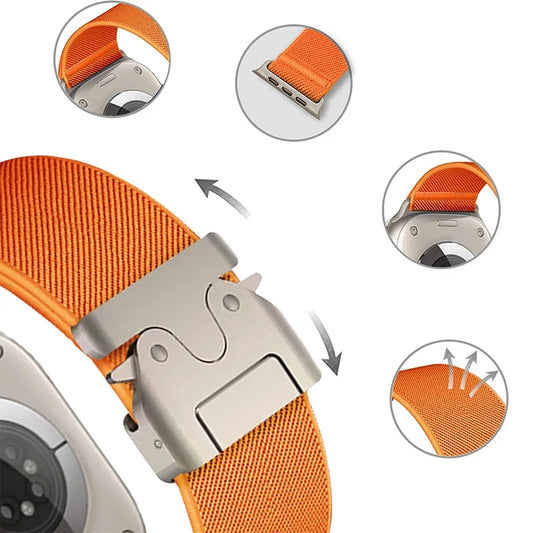 Nylon Strap for Apple Watch Ultra 2 Band 49mm 10 9 8 7 45mm 41mm 44mm 46mm 42mm Braided Elastic Bracelet for IWatch Series 6 SE