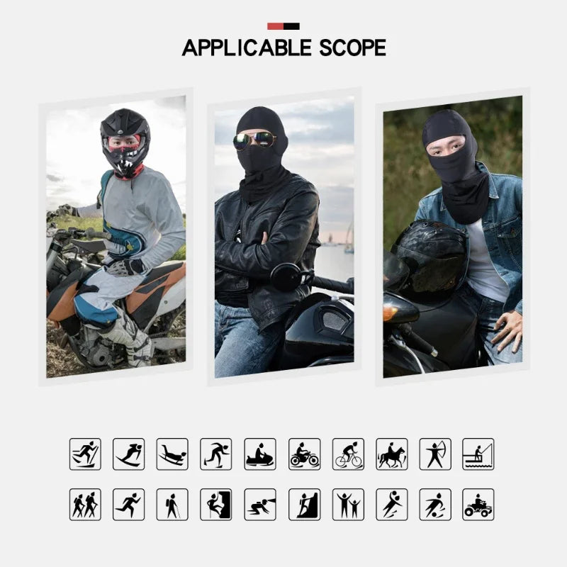 Balaclava Motorcycle Face Mask Moto Helmet Bandana Hood Ski Neck Full Face Mask Windproof Dustproof Face Shield Men's Biker Mask